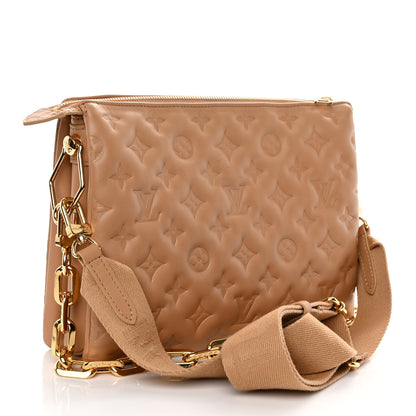 Louis Vuitton Lambskin Embossed Monogram Coussin PM Camel 3 of 12