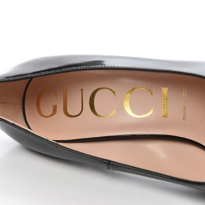 Gucci Polished Calfskin Removable Bee Elaisa Platform High Heel Pumps 38.5 Black 6 of 16