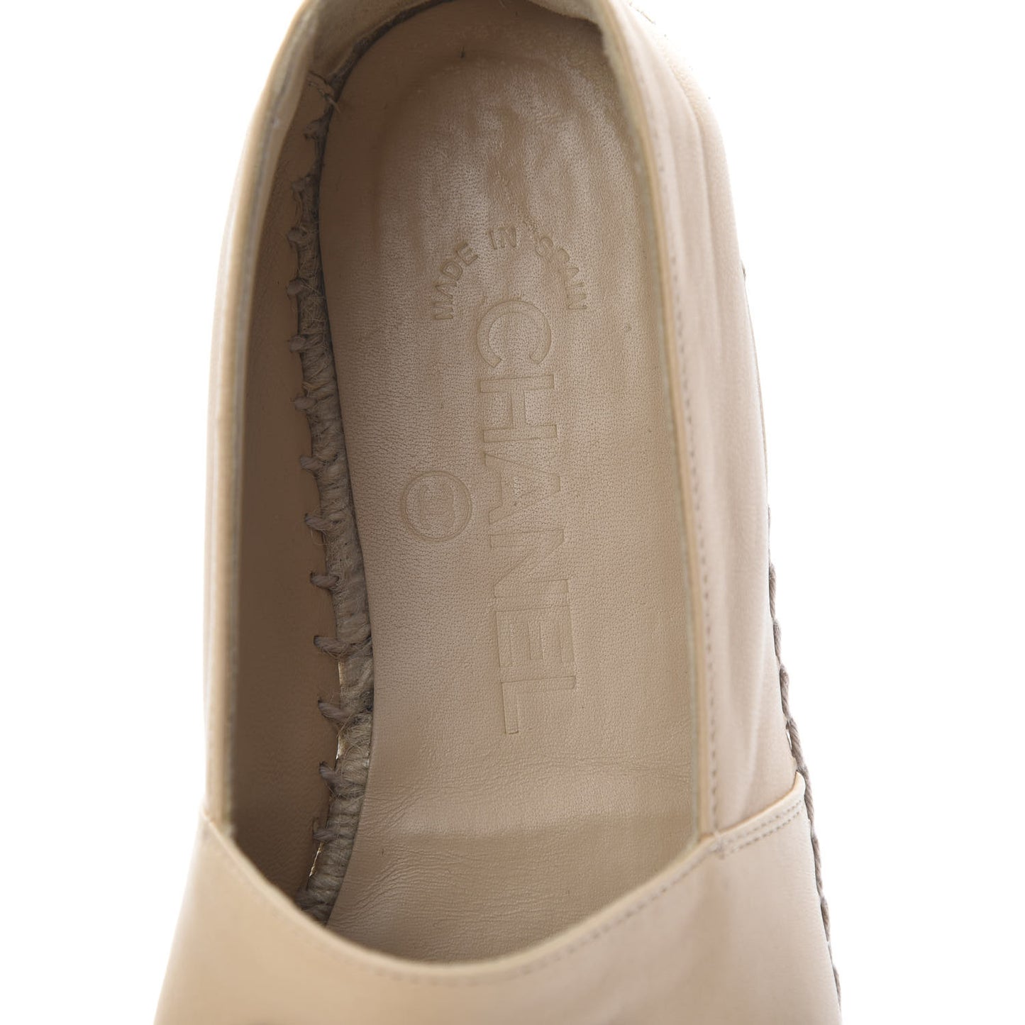 Lambskin CC Espadrilles 36 Beige Black