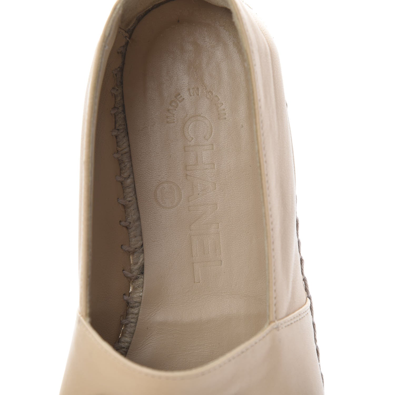 Chanel Lambskin CC Espadrilles 36 Beige Black 9 of 10