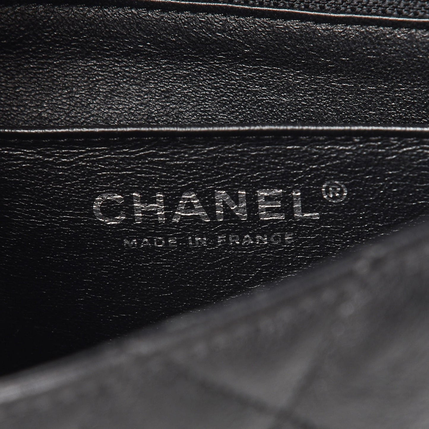 Crumpled Calfskin Quilted Mini Rectangular Flap So Black