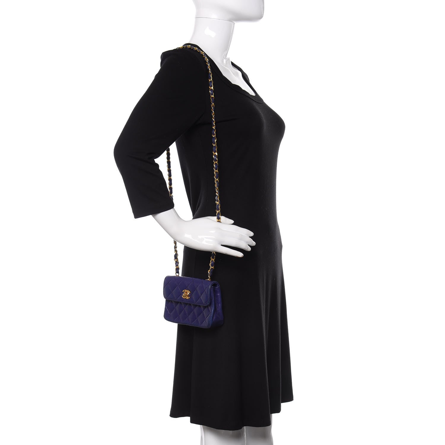 Chanel Lambskin Quilted Extra Mini Flap Dark Purple 2 of 12
