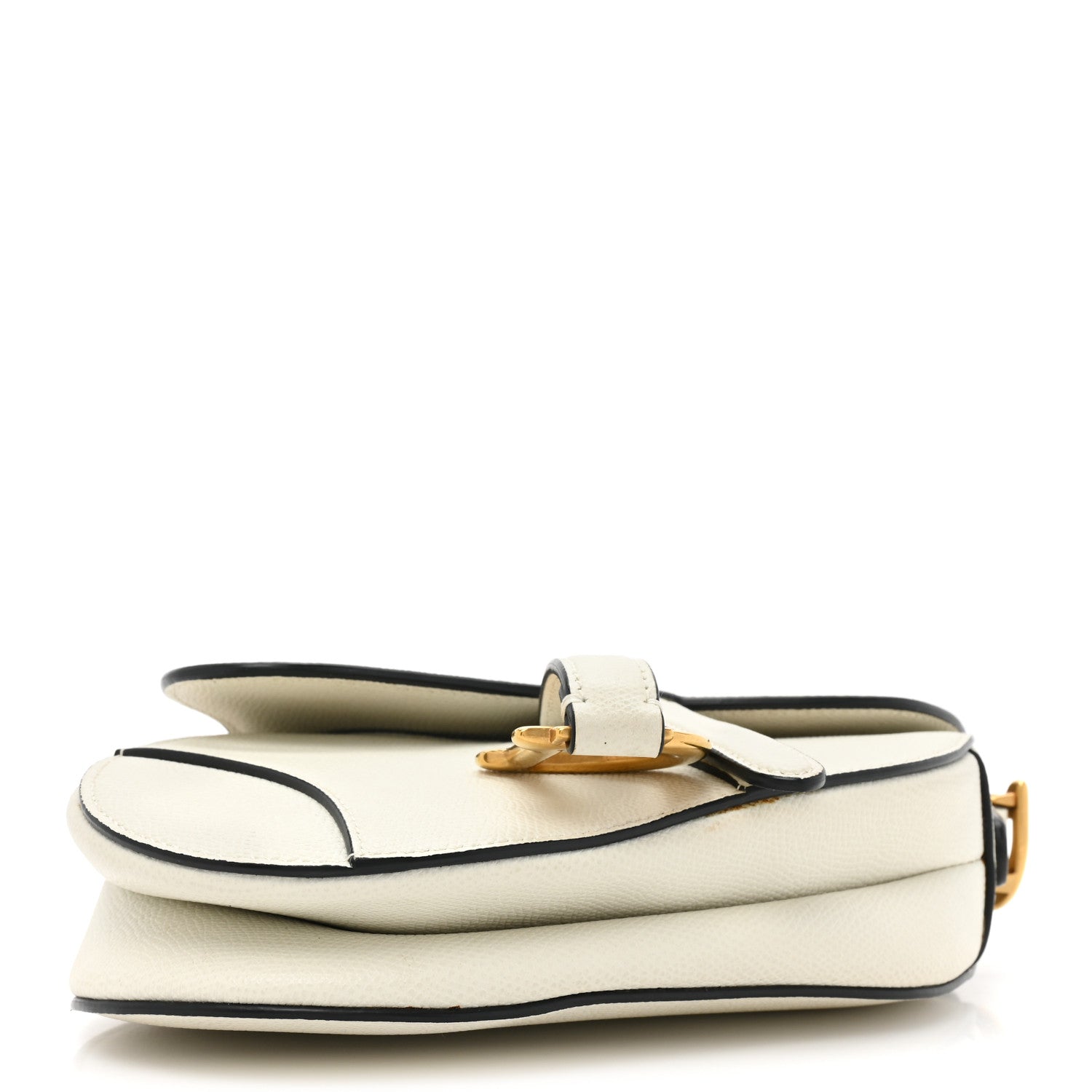 Christian Dior Grained Calfskin Mini Saddle Bag White 4 of 13