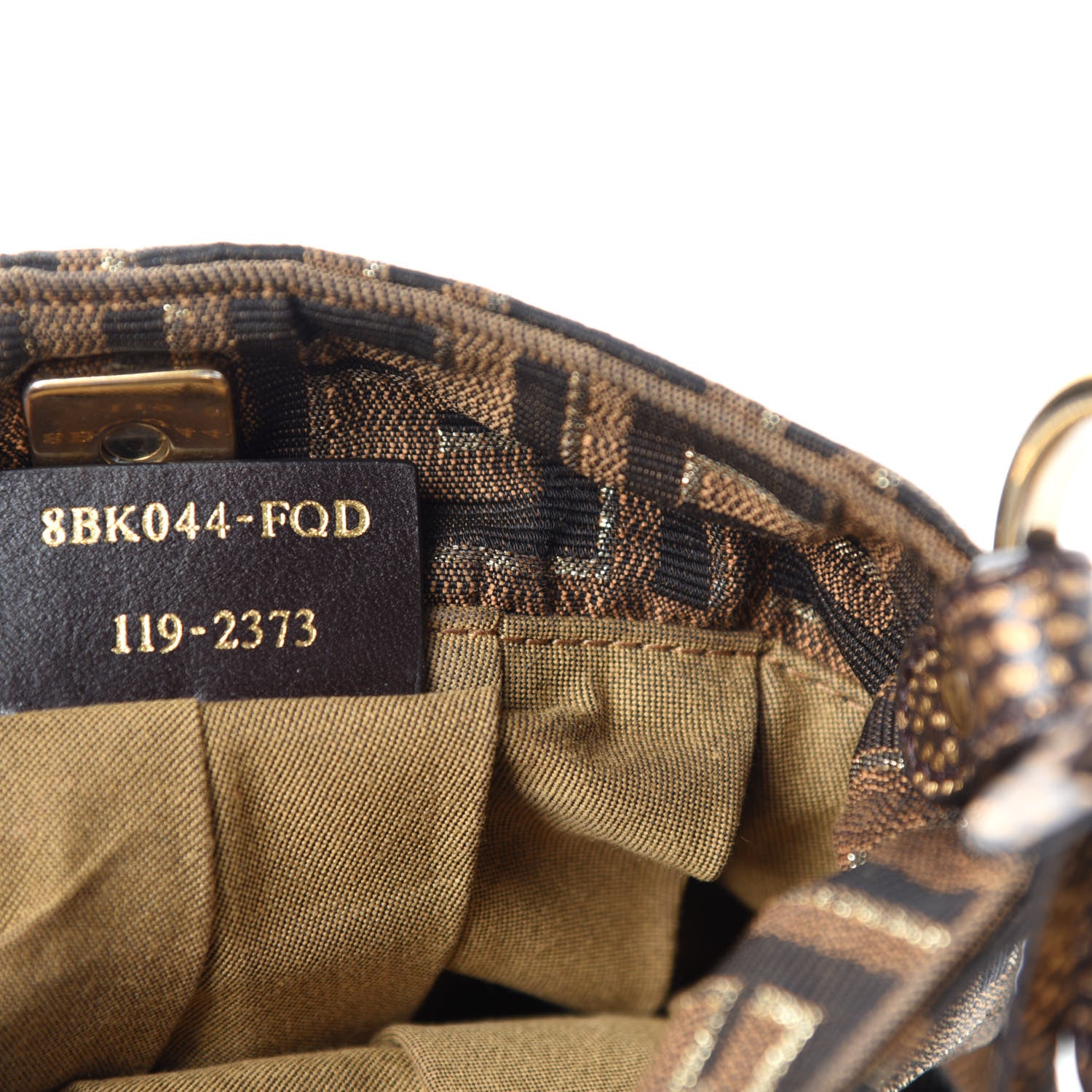 Fendi Zucca Vitello Mini Chef Hobo Tobacco Oro Moro 9 of 11