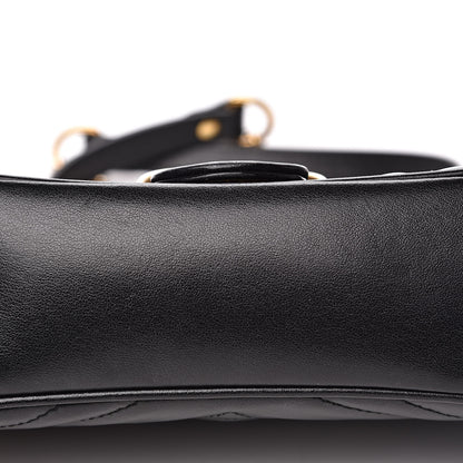 Gucci Calfskin Matelasse Mini GG Marmont Shoulder Bag Black 9 of 19