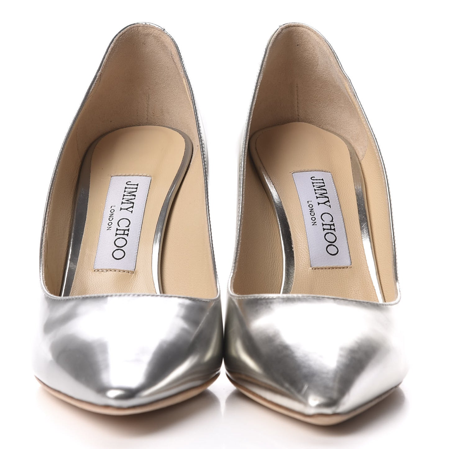 Metallic Mirror Calfskin Romy 85 Pumps 37 Silver