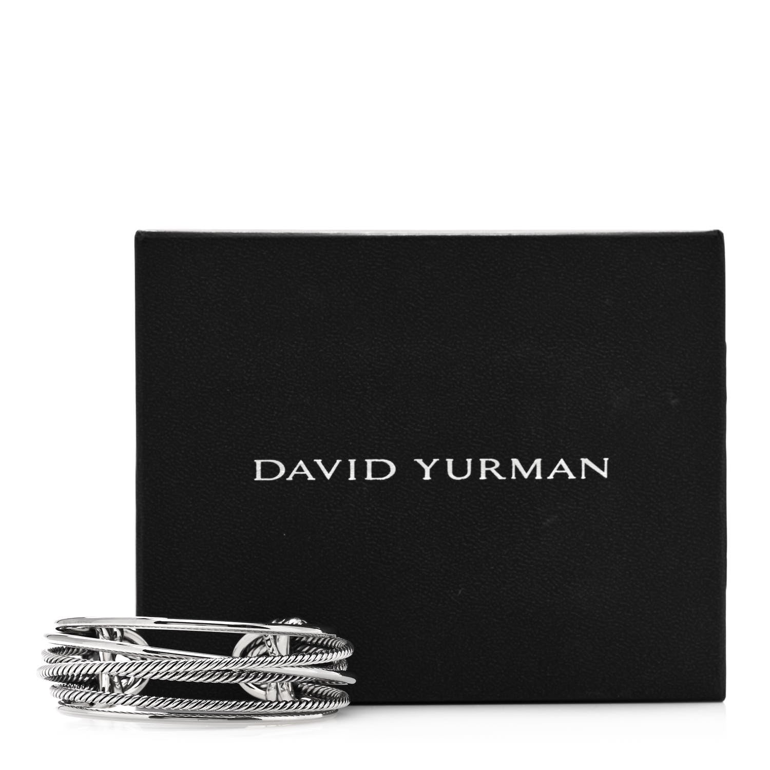 David Yurman Sterling Silver Narrow Crossover Cuff Bracelet 5 of 5