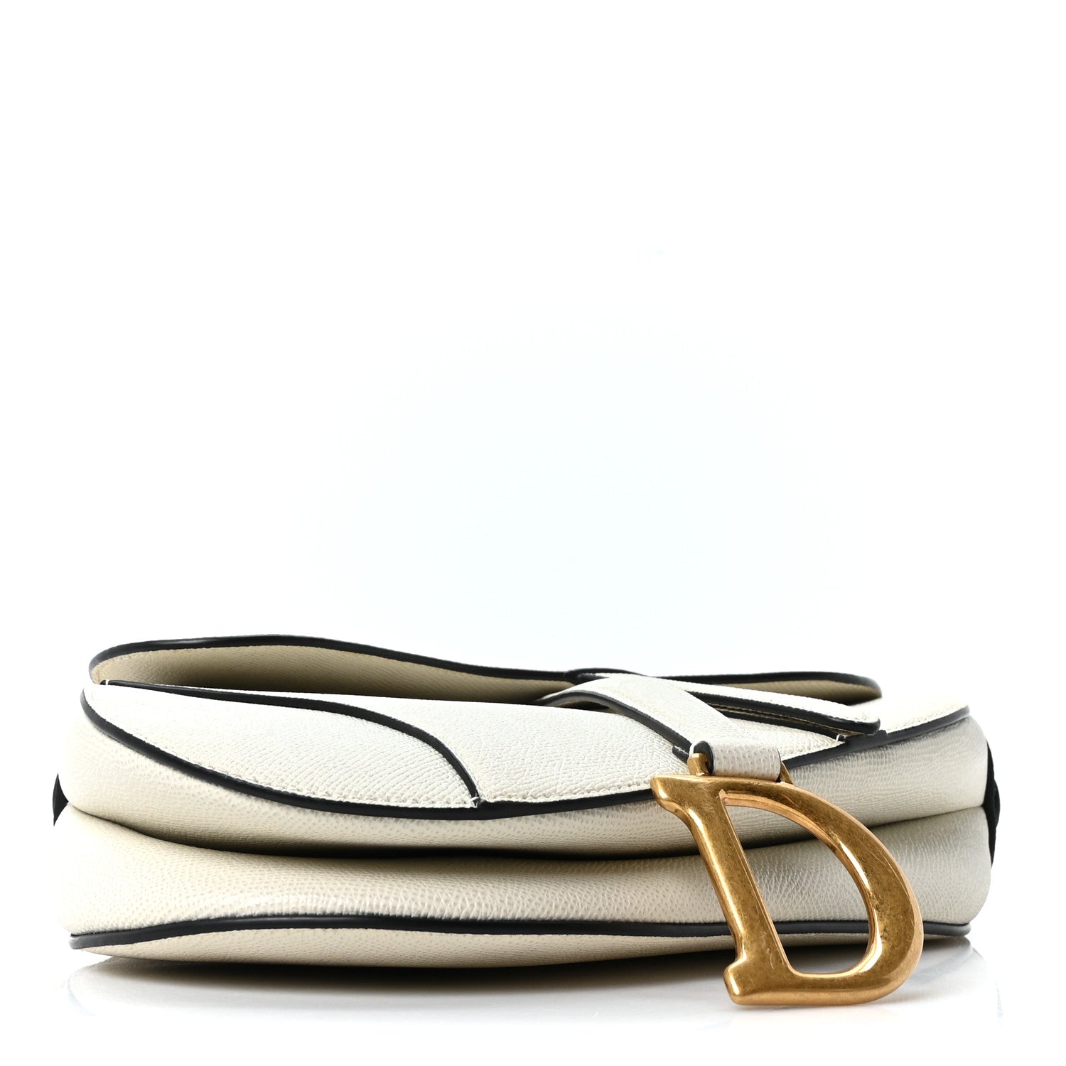 Christian Dior Grained Calfskin Saddle Bag White 4 of 10