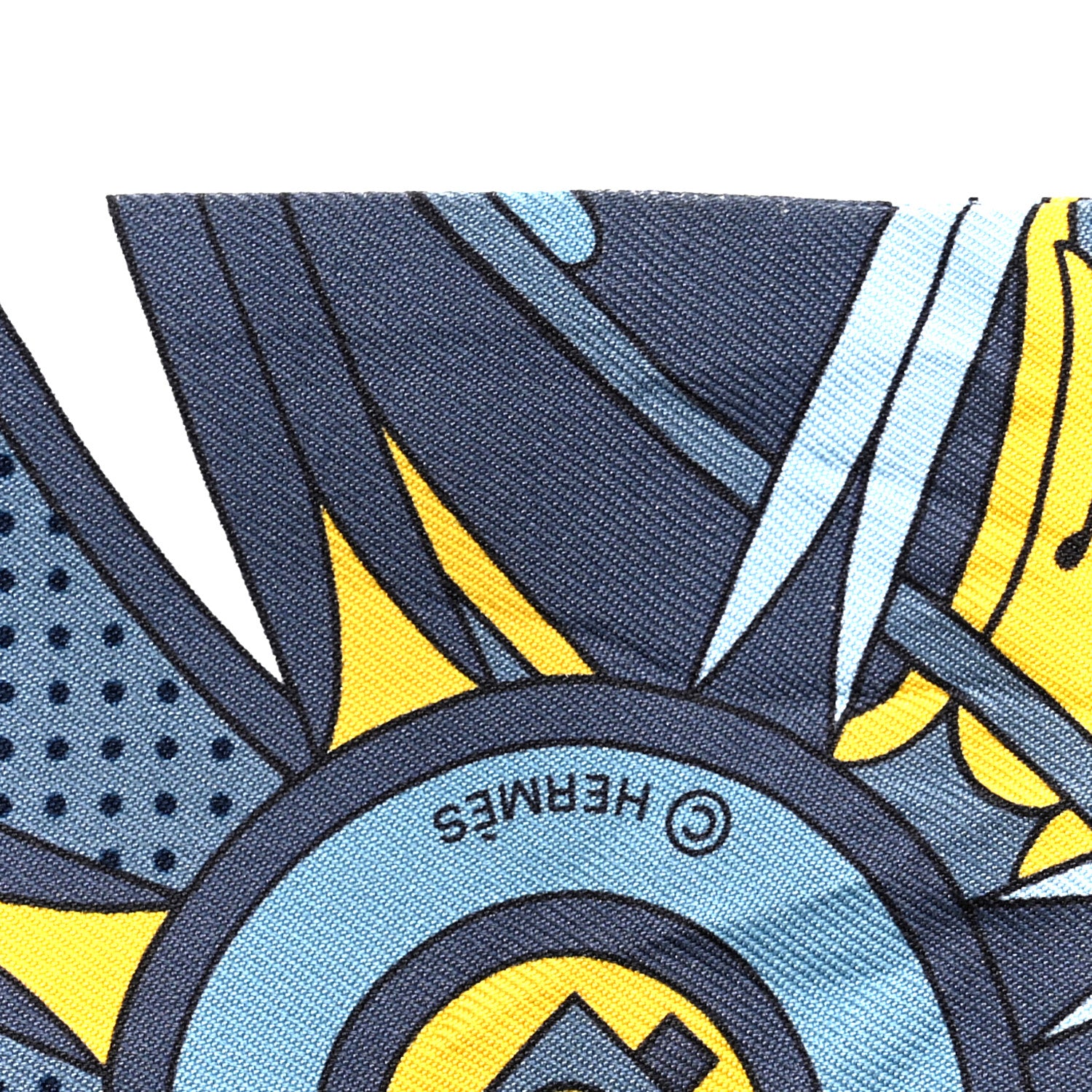 Hermes Silk Washington's Carriage Detail Twilly Gris Bleu Jean Jaune 3 of 7