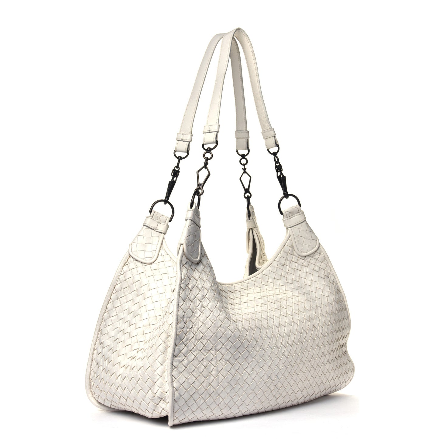 Nappa Intrecciato Shoulder Bag White