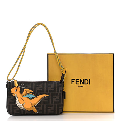 Fendi X FRGMT X POKEMON Glazed Fabric FF Pokemon Print Baguette Pouch Tobacco Moro Giallo 11 of 11