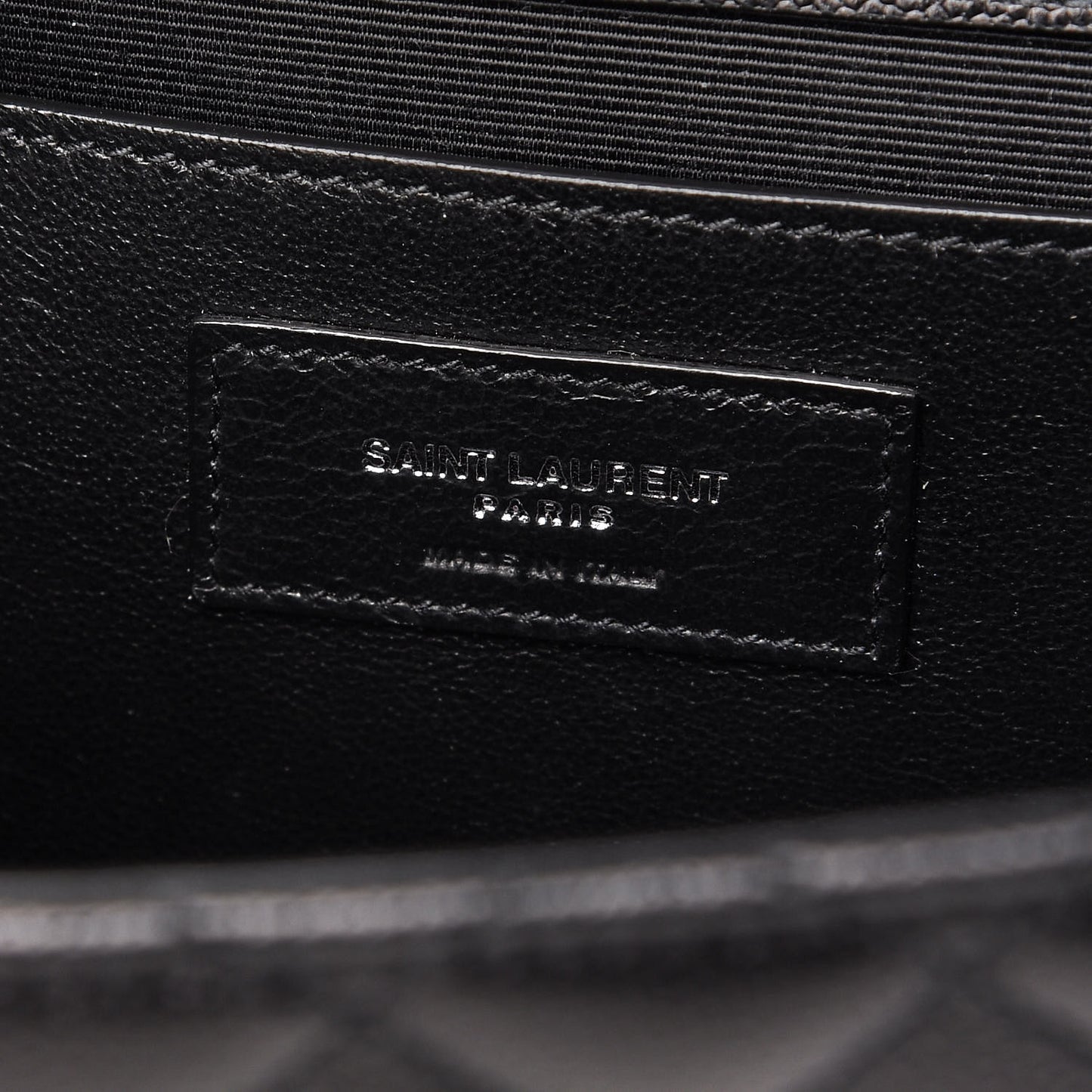Grain De Poudre Textured Mixed Matelasse Triquilt Medium Monogram Satchel Black