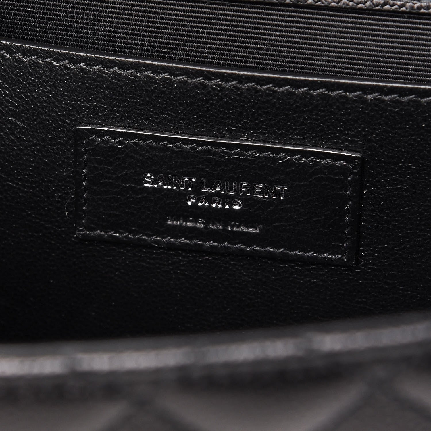 Saint Laurent Grain De Poudre Textured Mixed Matelasse Triquilt Medium Monogram Satchel Black 8 of 10