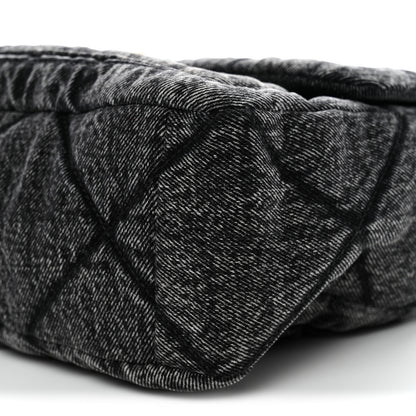 Chanel Washed Denim Quilted Large Flap Bag Black 10 of 10