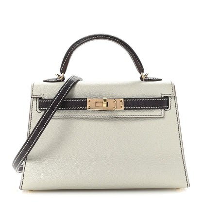 Hermes Chevre Mysore Horseshoe Mini Kelly Sellier 20 Gris Perle Raisin 1 of 9