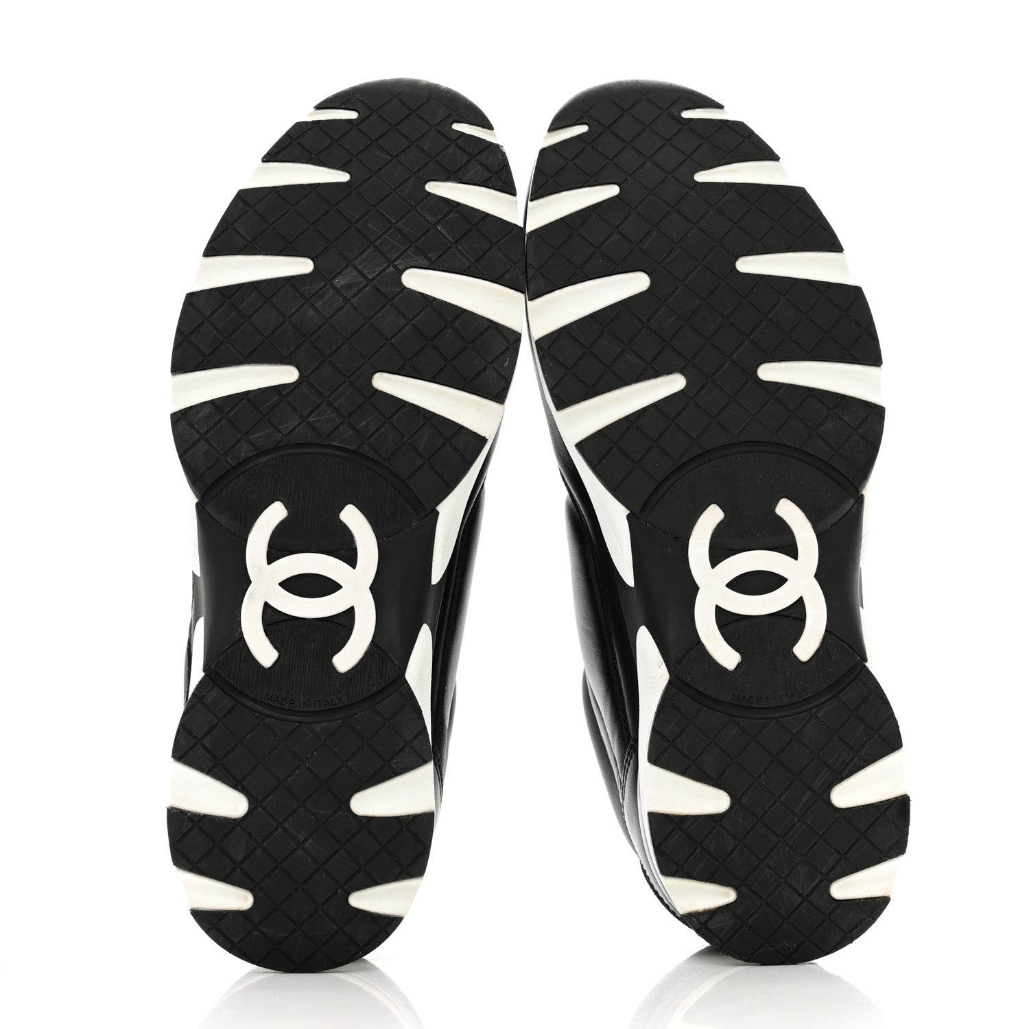 Chanel Calfskin CC Sneakers 40 Black 6 of 10