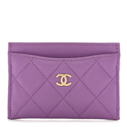Chanel Caviar Quilted Card Holder Purple 1 of 10