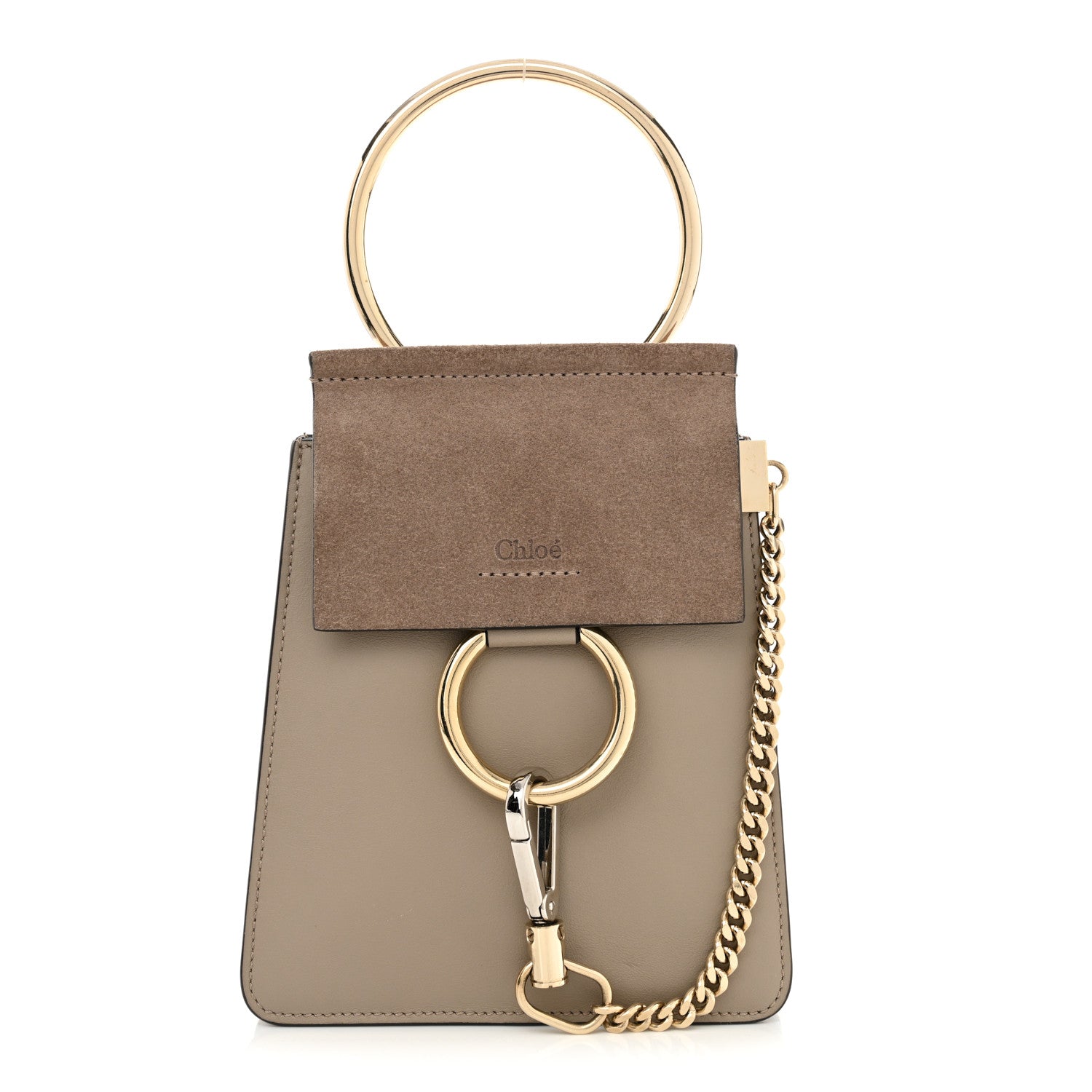 Chloe Suede Calfskin Mini Faye Bracelet Bag Motty Grey 1 of 11