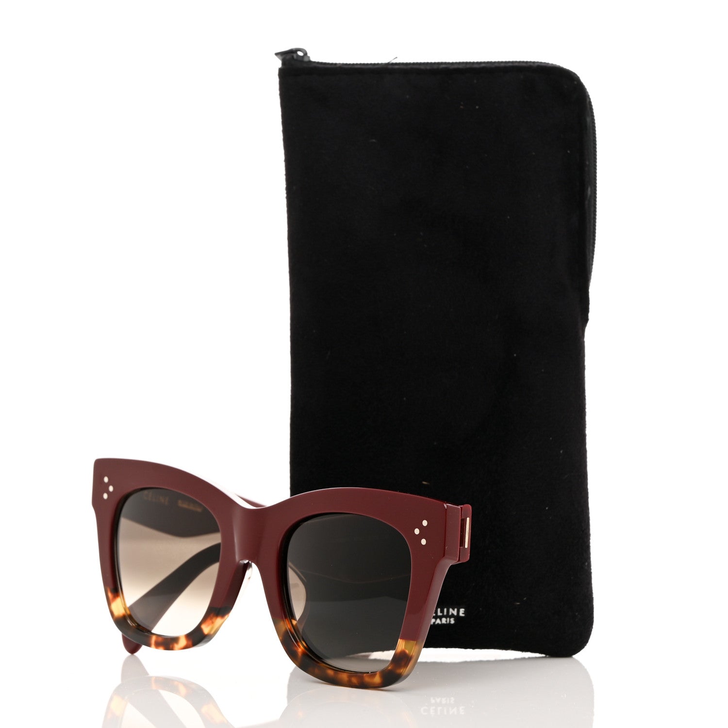 Celine Catherine Sunglasses CL 41098/F/S Burgundy Havana 7 of 7