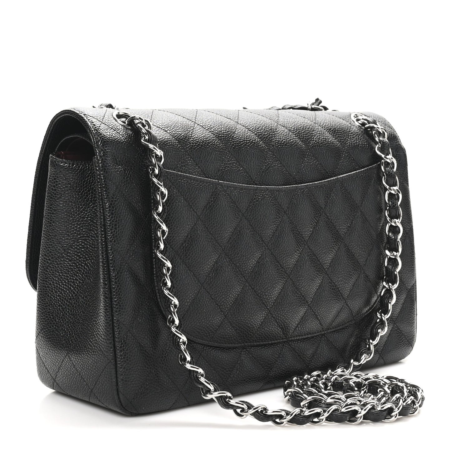 Caviar Quilted Jumbo Double Flap Black