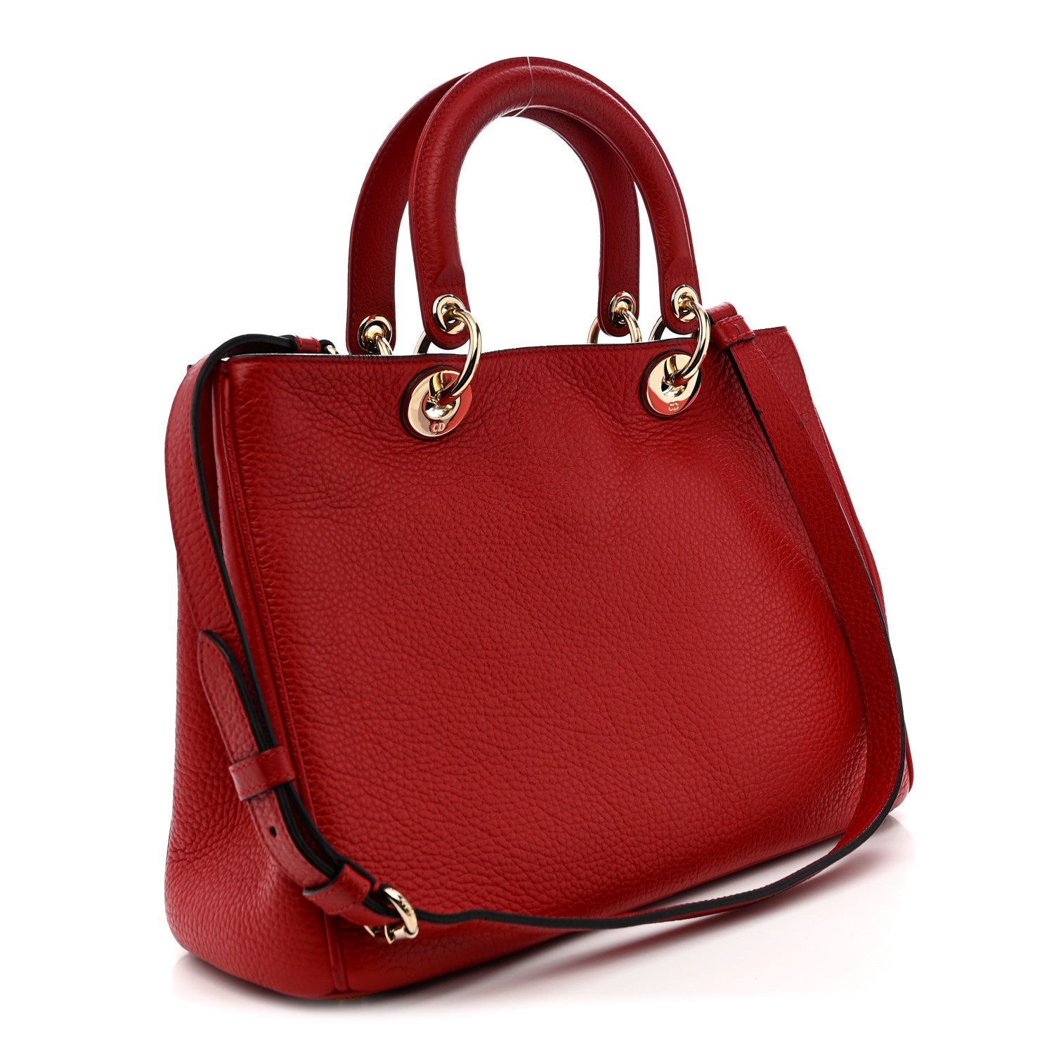 Christian Dior Calfskin Medium Diorissimo Tote Red 4 of 11
