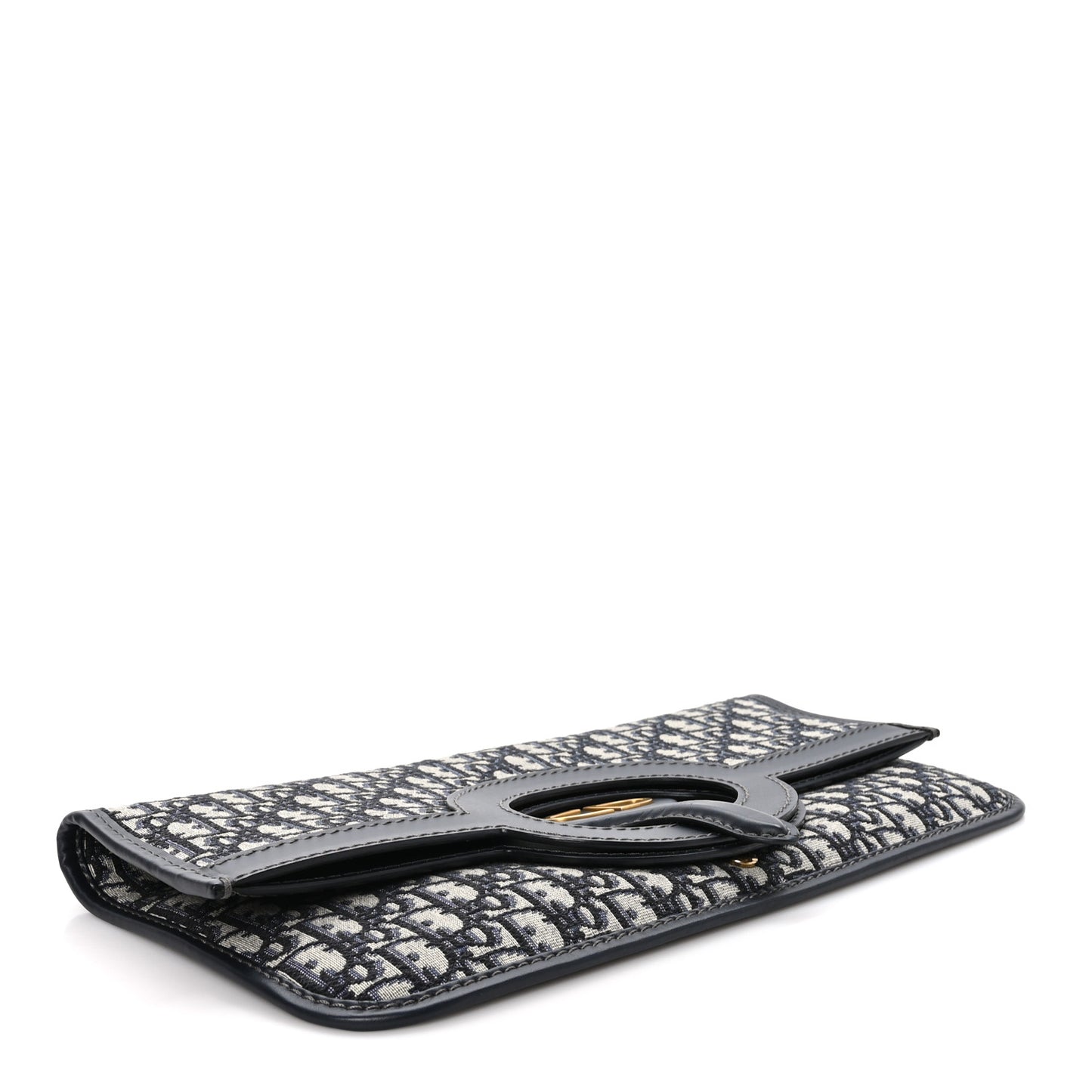 Oblique Fold Over Clutch Blue
