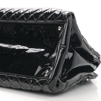 Chanel Patent Quilted Maxi Just Mademoiselle Bowling Bag Black 10 of 13