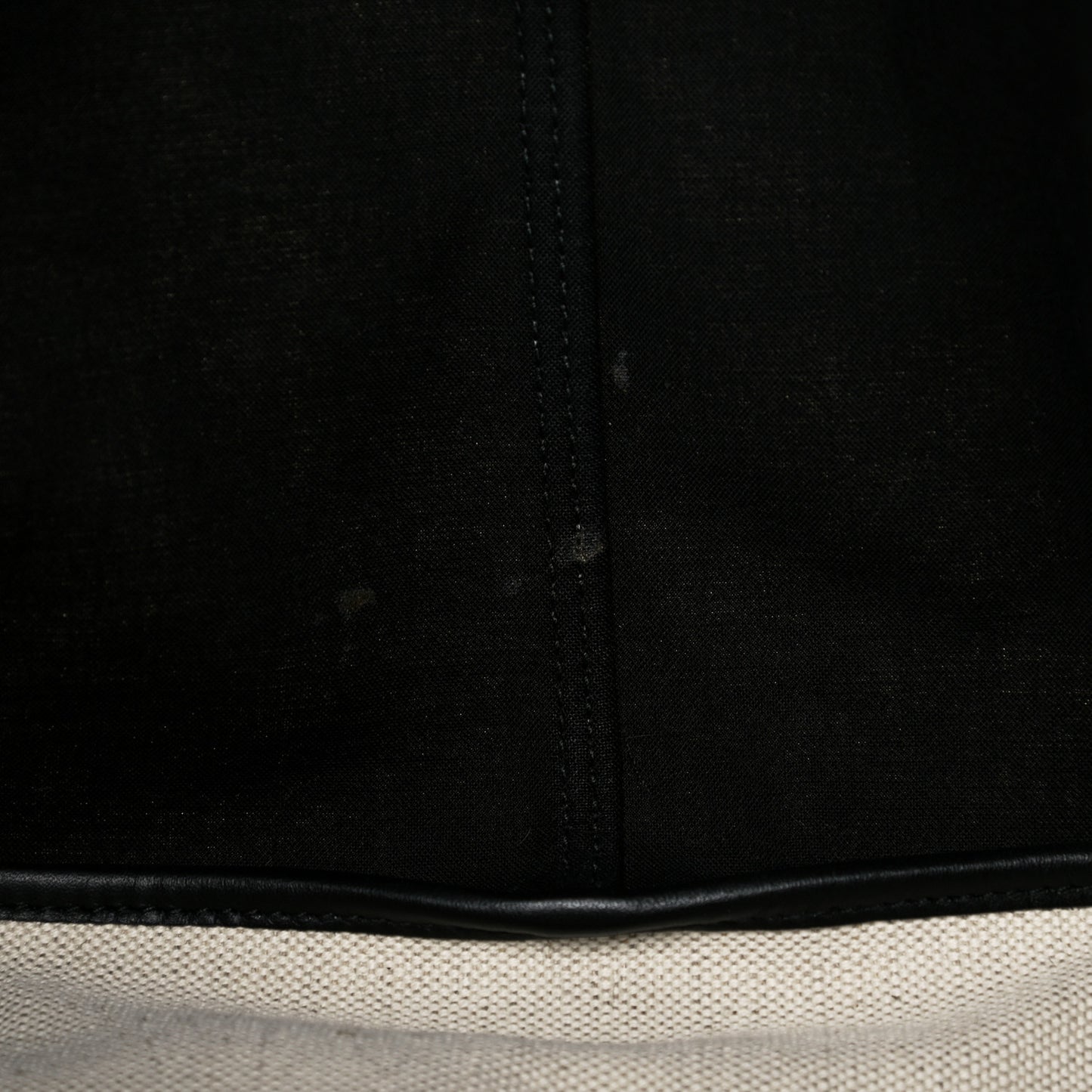 Cotton Canvas Calfskin M Navy Cabas Natural Black
