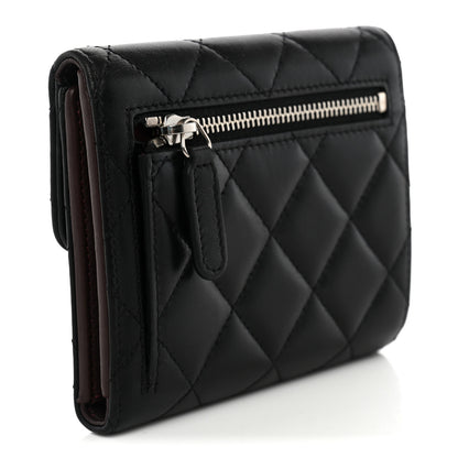 Chanel Lambskin Quilted Compact Flap Wallet Black 3 of 8