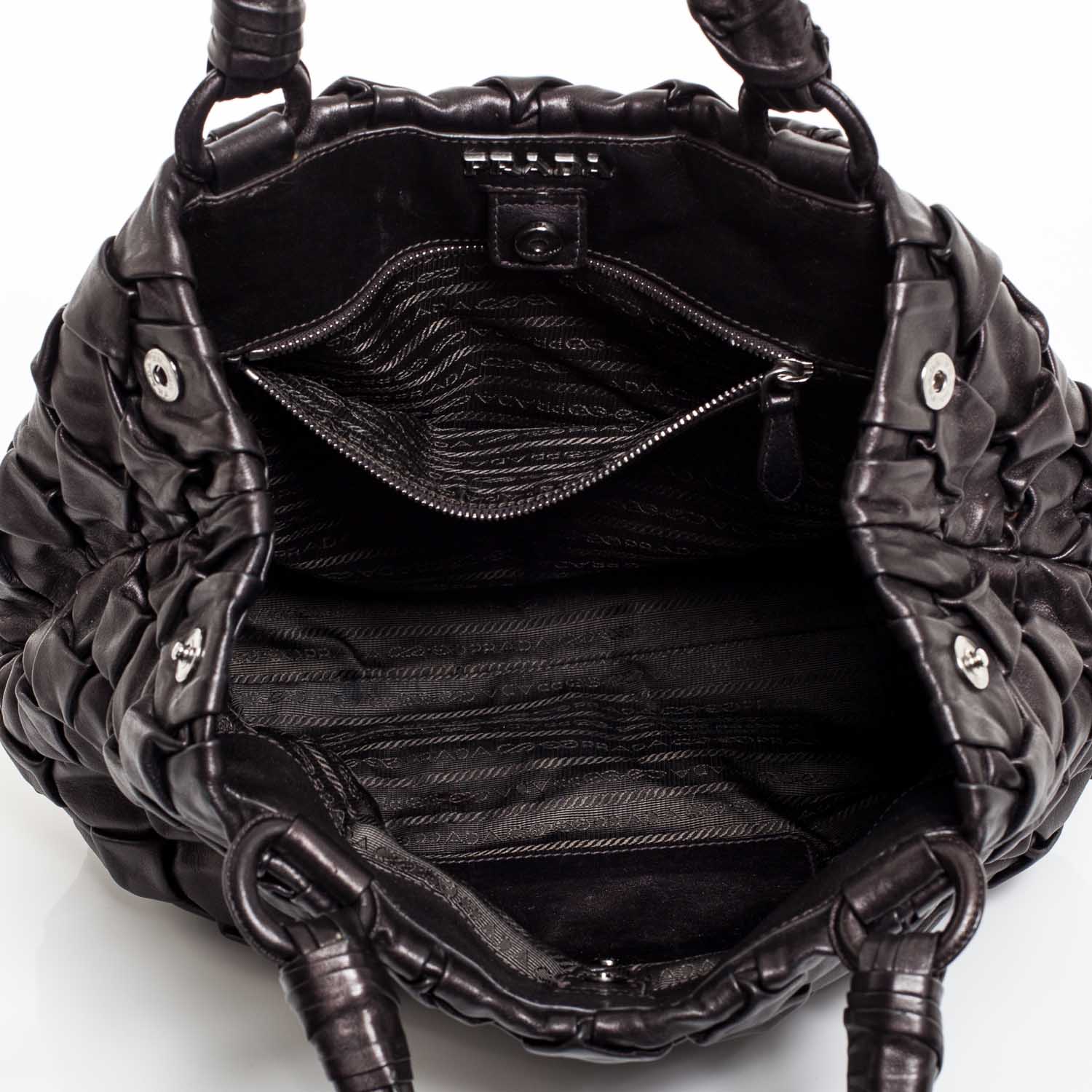 Prada Vitellino Mordo Hobo Black 9 of 9