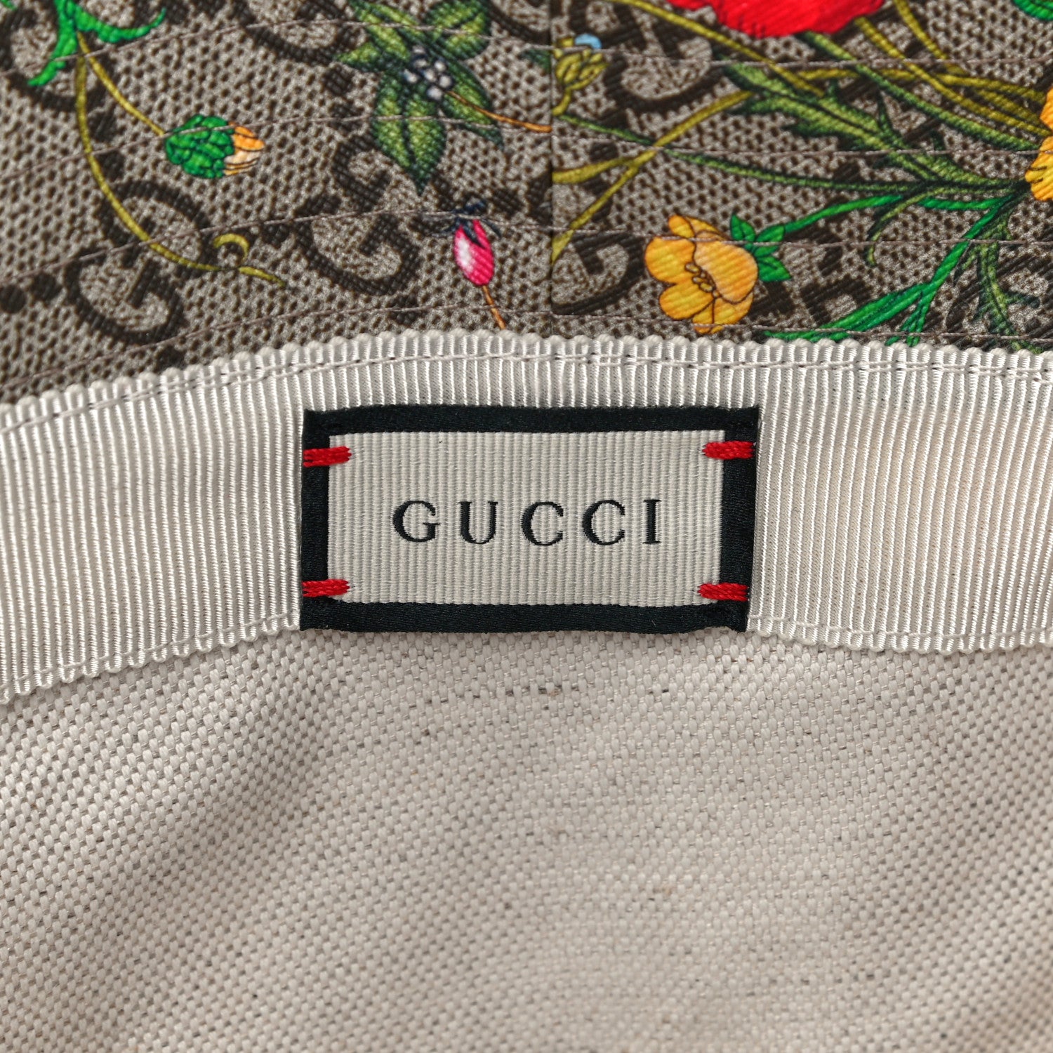 Gucci GG Supreme Monogram Flora Bucket Hat 57 White 5 of 6