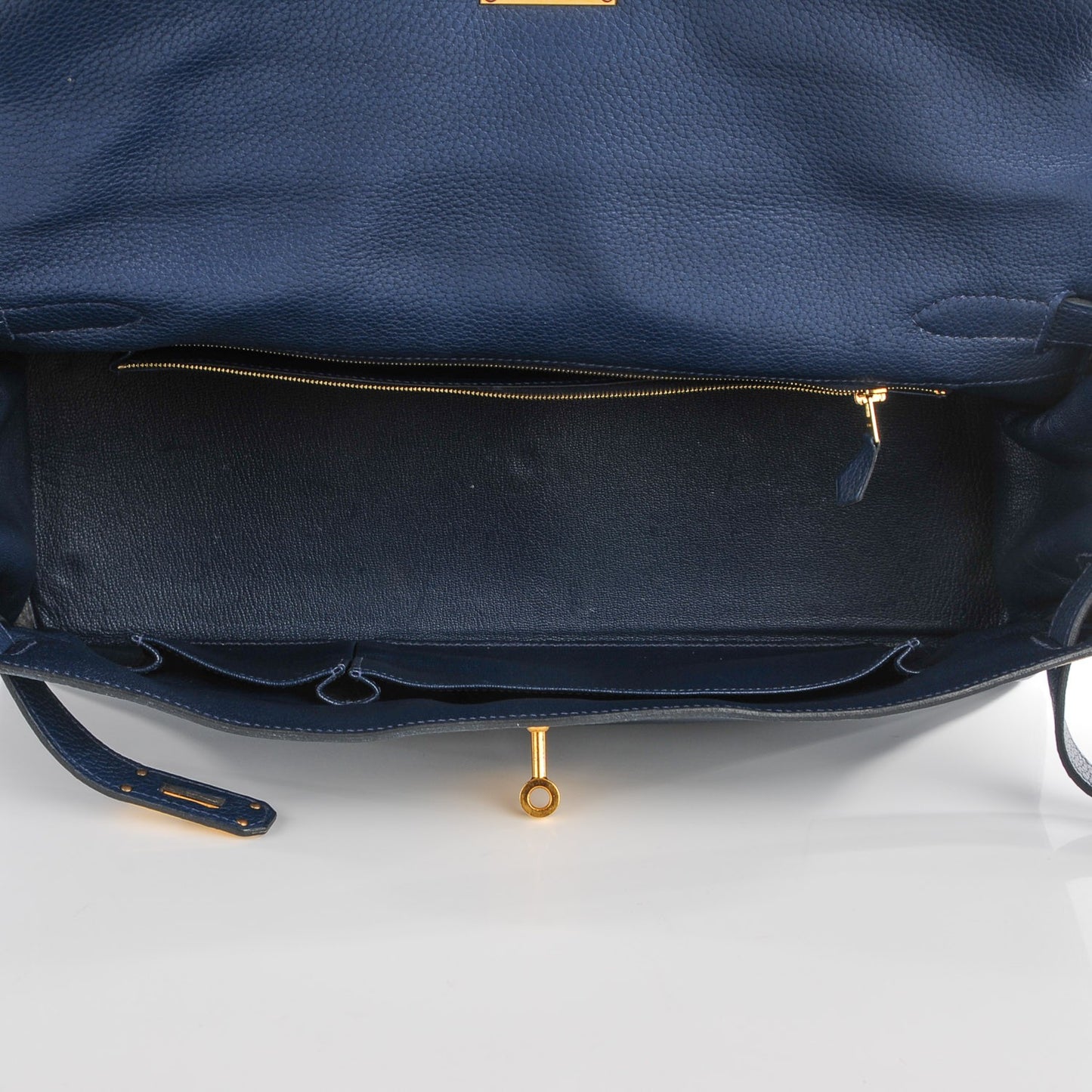 Taurillon Clemence Shoulder Kelly 40 Bleu De Malte