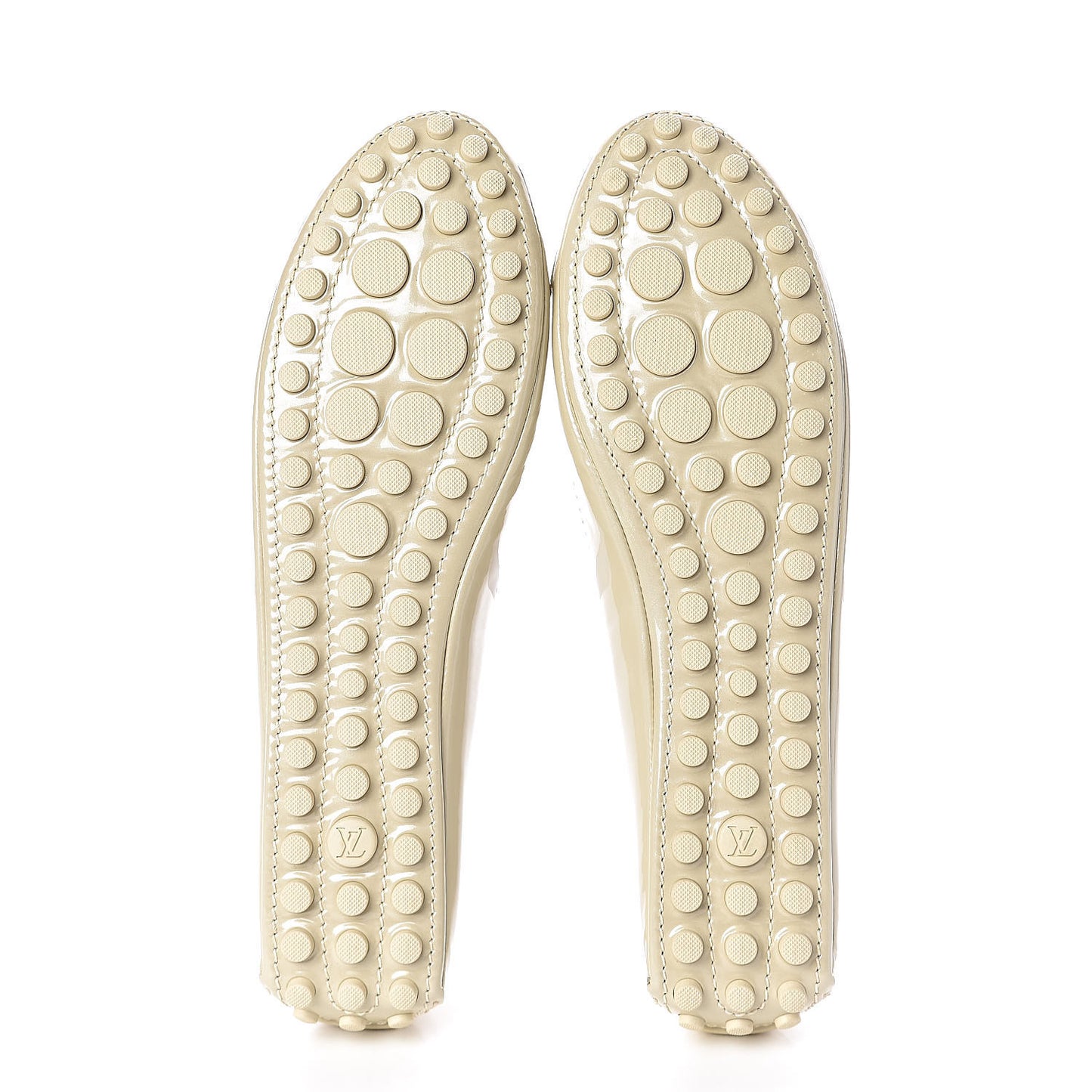 Patent Calfskin Oxford Ballerina Flats 41 Creme