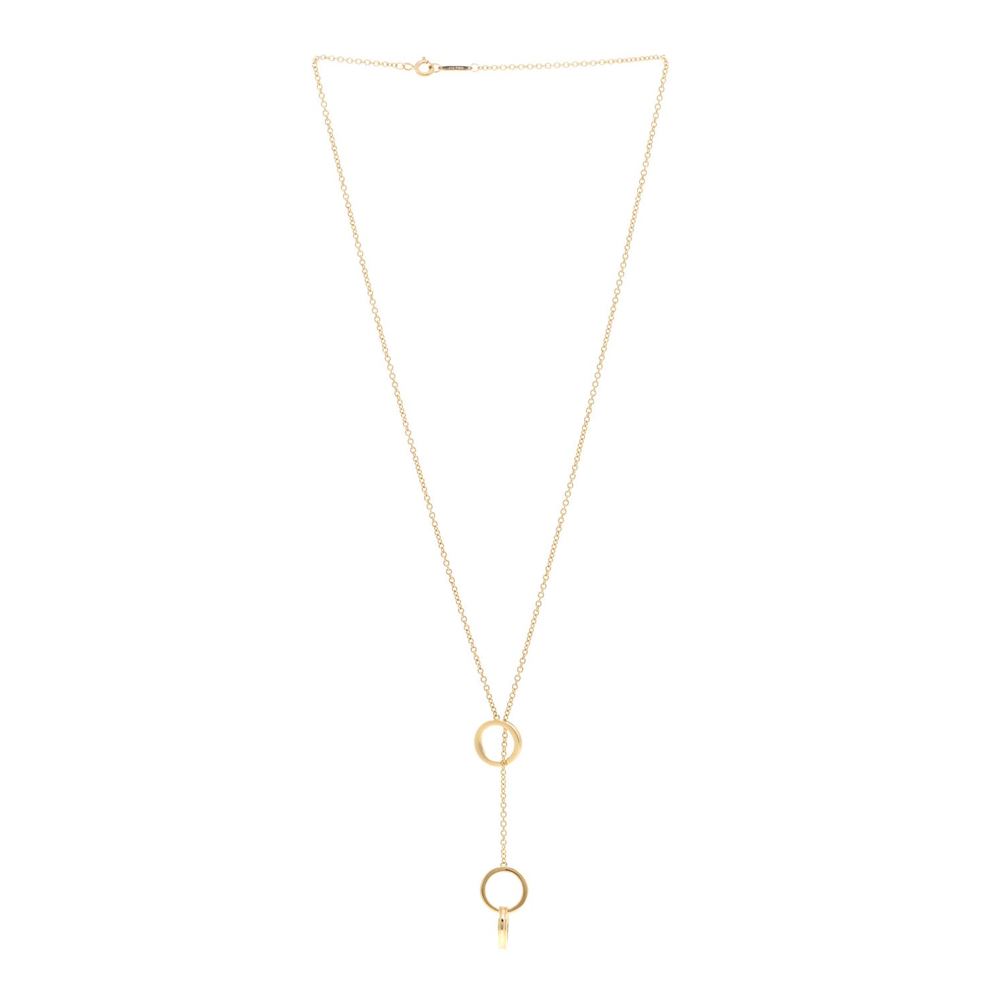 18K Yellow Gold 1837 Interlocking Circles Lariat Necklace