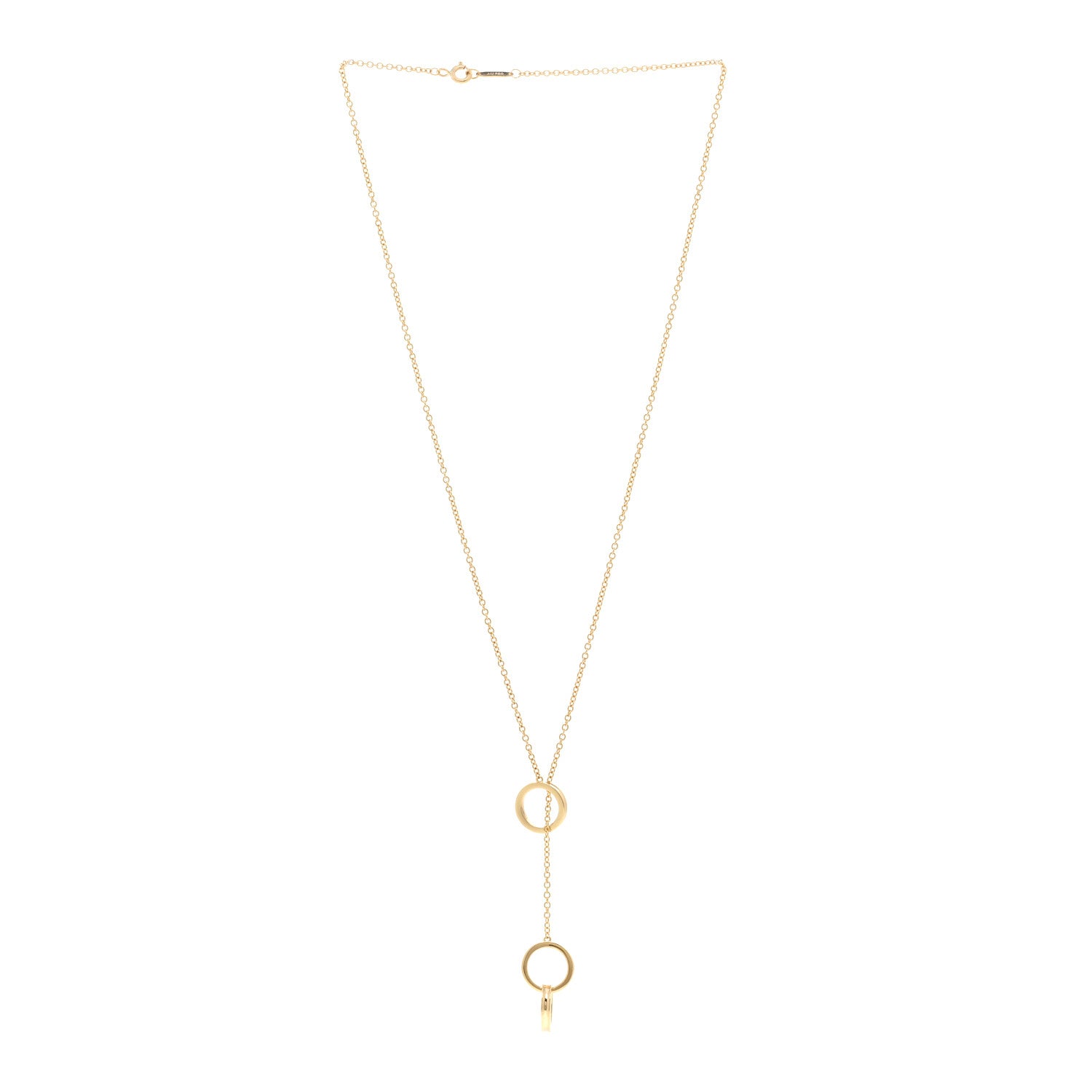 Tiffany 18K Yellow Gold 1837 Interlocking Circles Lariat Necklace 3 of 5