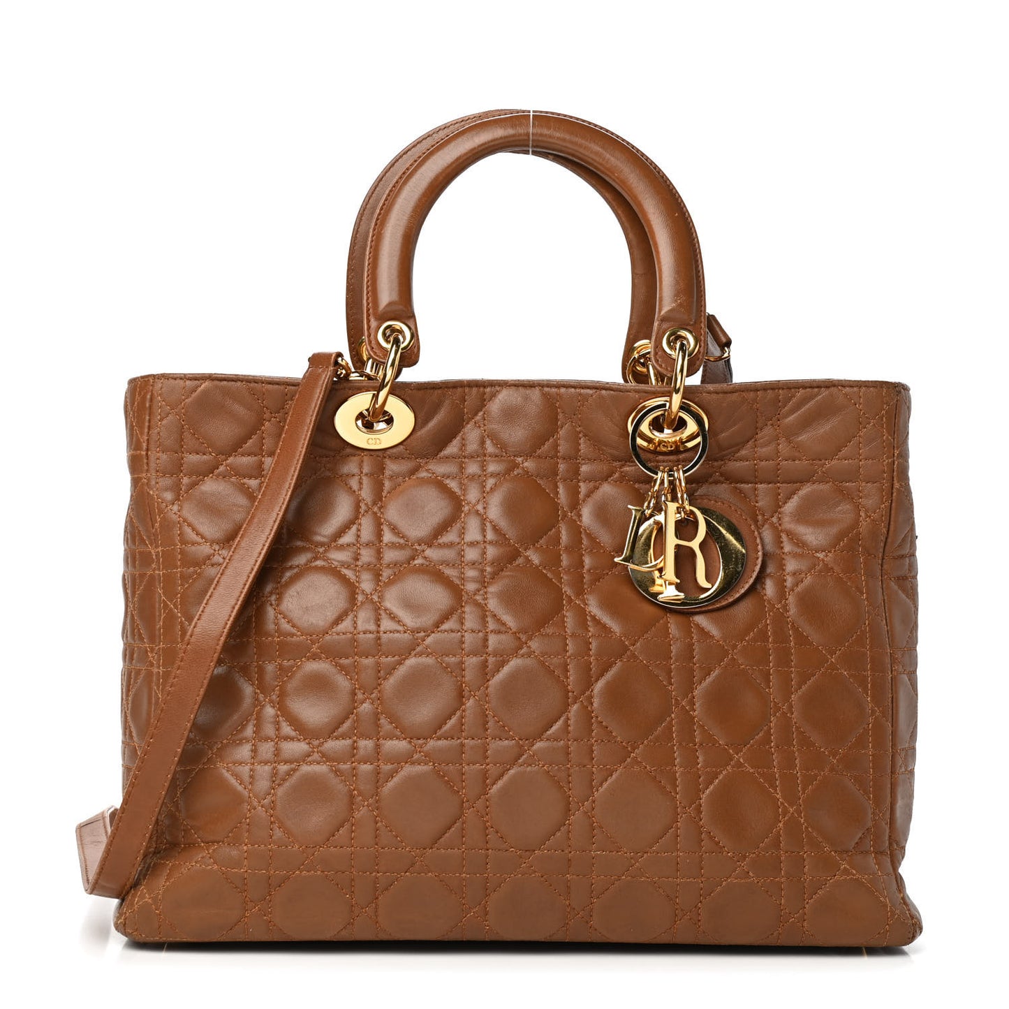 Lambskin Cannage Large Lady Dior Tan