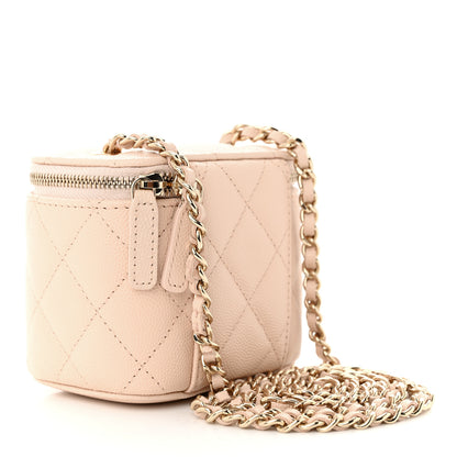 Chanel Caviar Quilted Mini Vanity Case With Chain Light Beige 3 of 11