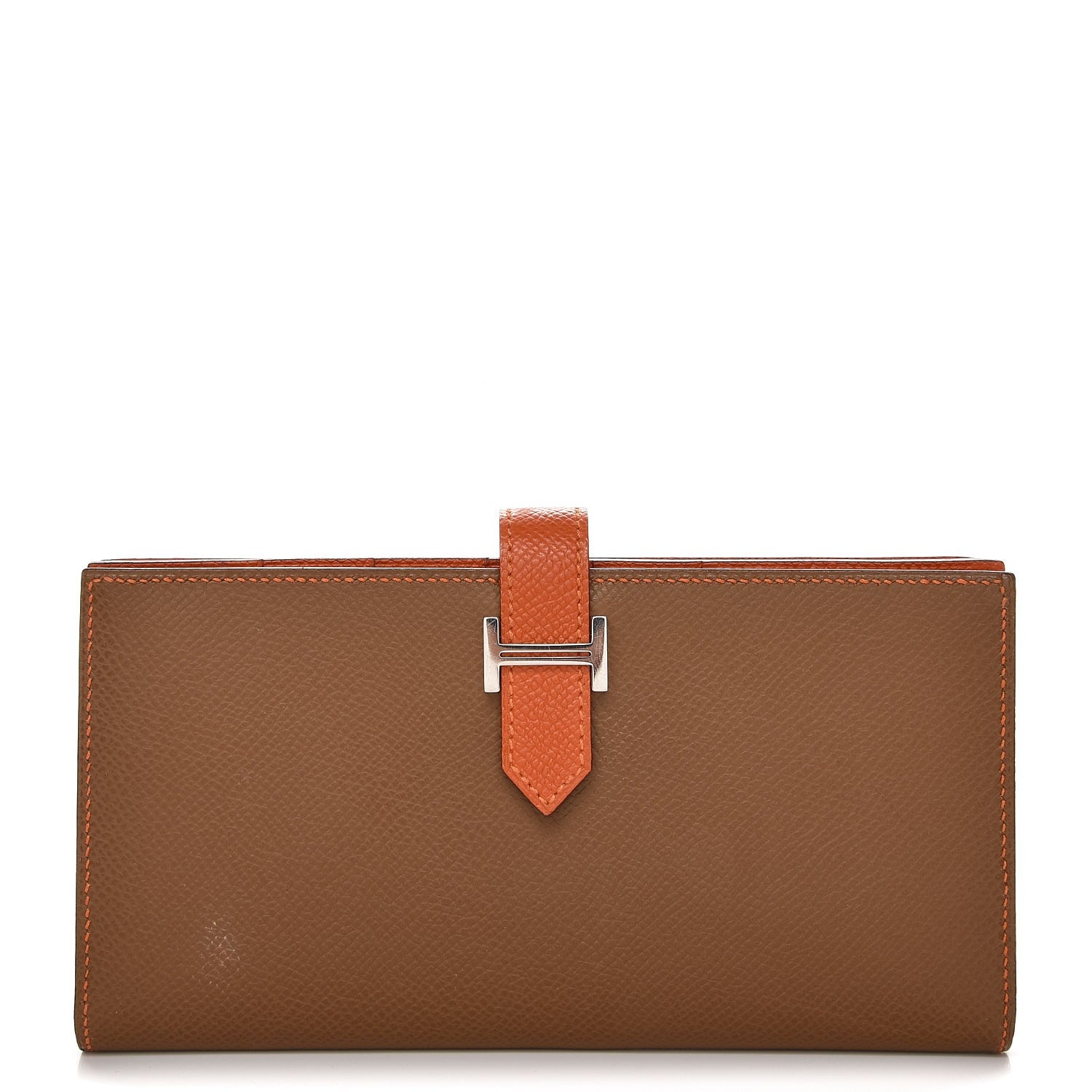 Hermes Epsom Bi Color Bearn Wallet Gold Orange 1 of 8