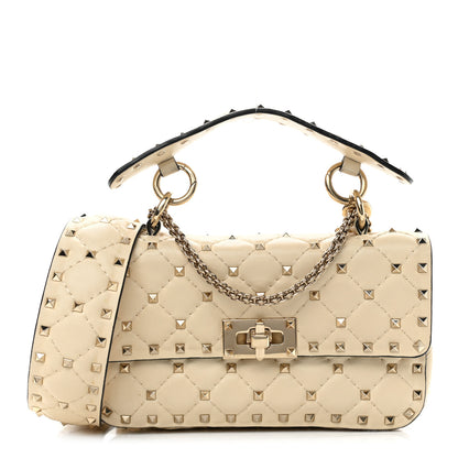 Valentino Garavani Nappa Small Rockstud Spike Shoulder Bag Light Ivory 1 of 14