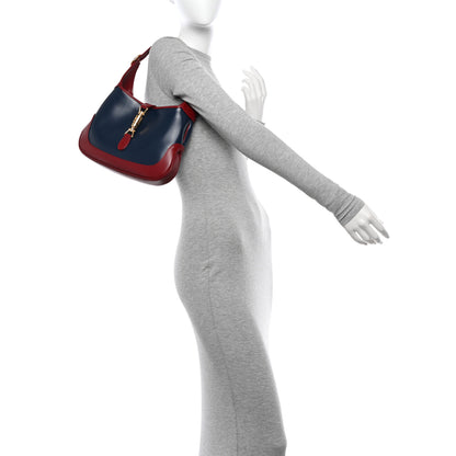Gucci Boarded Dyana Lux Calfskin Bi-Color Small Jackie 1961 Hobo Blue Agata New Cherry Red 2 of 10