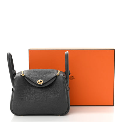 Hermes Taurillon Clemence Mini Lindy 20 Ardoise 11 of 11