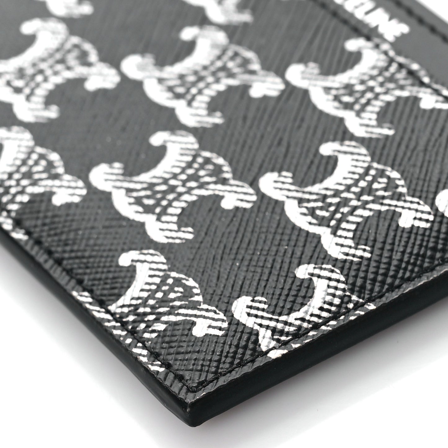 Triomphe Canvas Card Holder Silver Black
