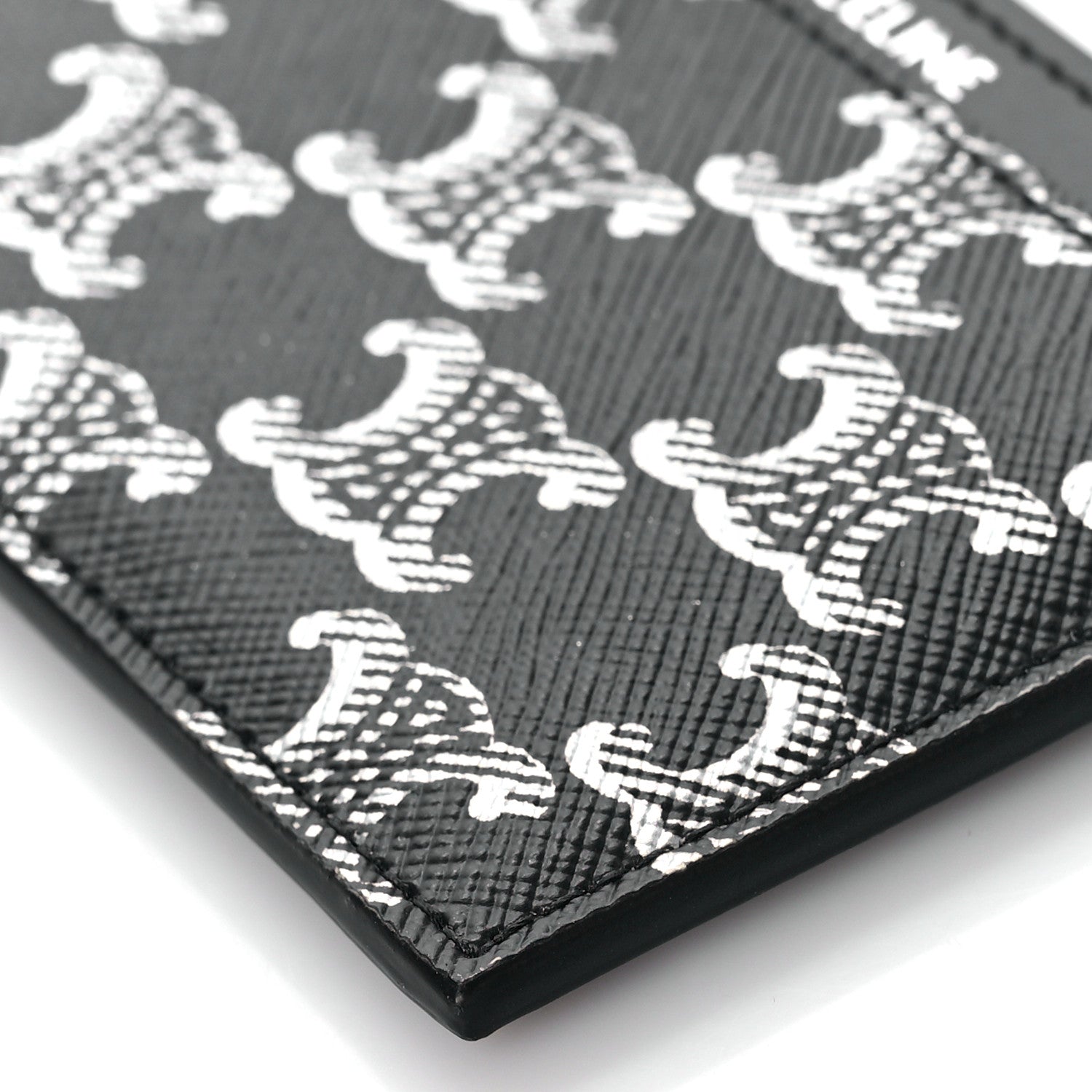 Celine Triomphe Canvas Card Holder Silver Black 8 of 9