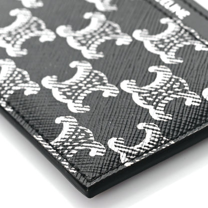 Celine Triomphe Canvas Card Holder Silver Black 8 of 9