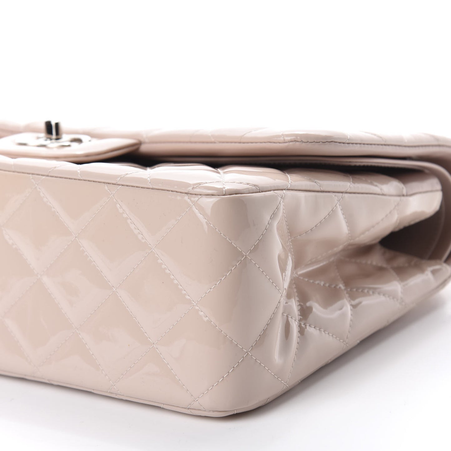 Patent Quilted Jumbo Double Flap Light Pink