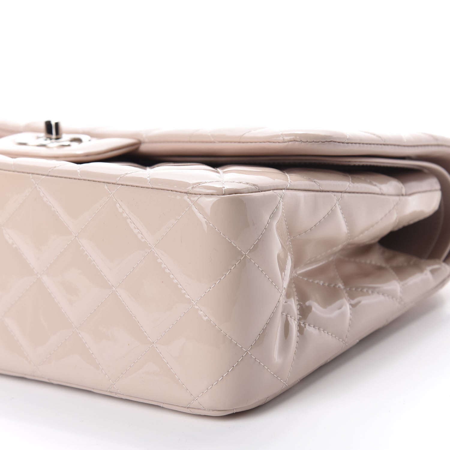 Chanel Patent Quilted Jumbo Double Flap Light Pink 7 of 11