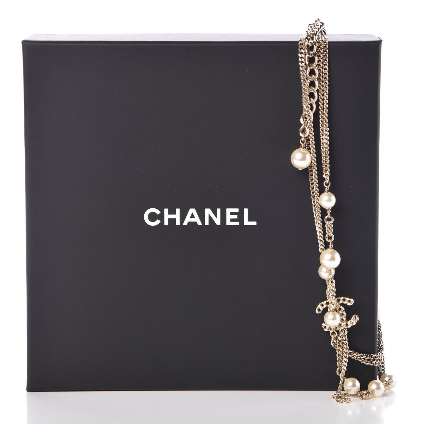 Pearl CC Multi Strand Necklace Gold