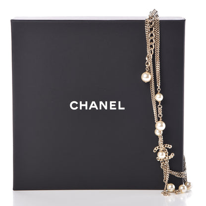 Chanel Pearl CC Multi Strand Necklace Gold 5 of 5