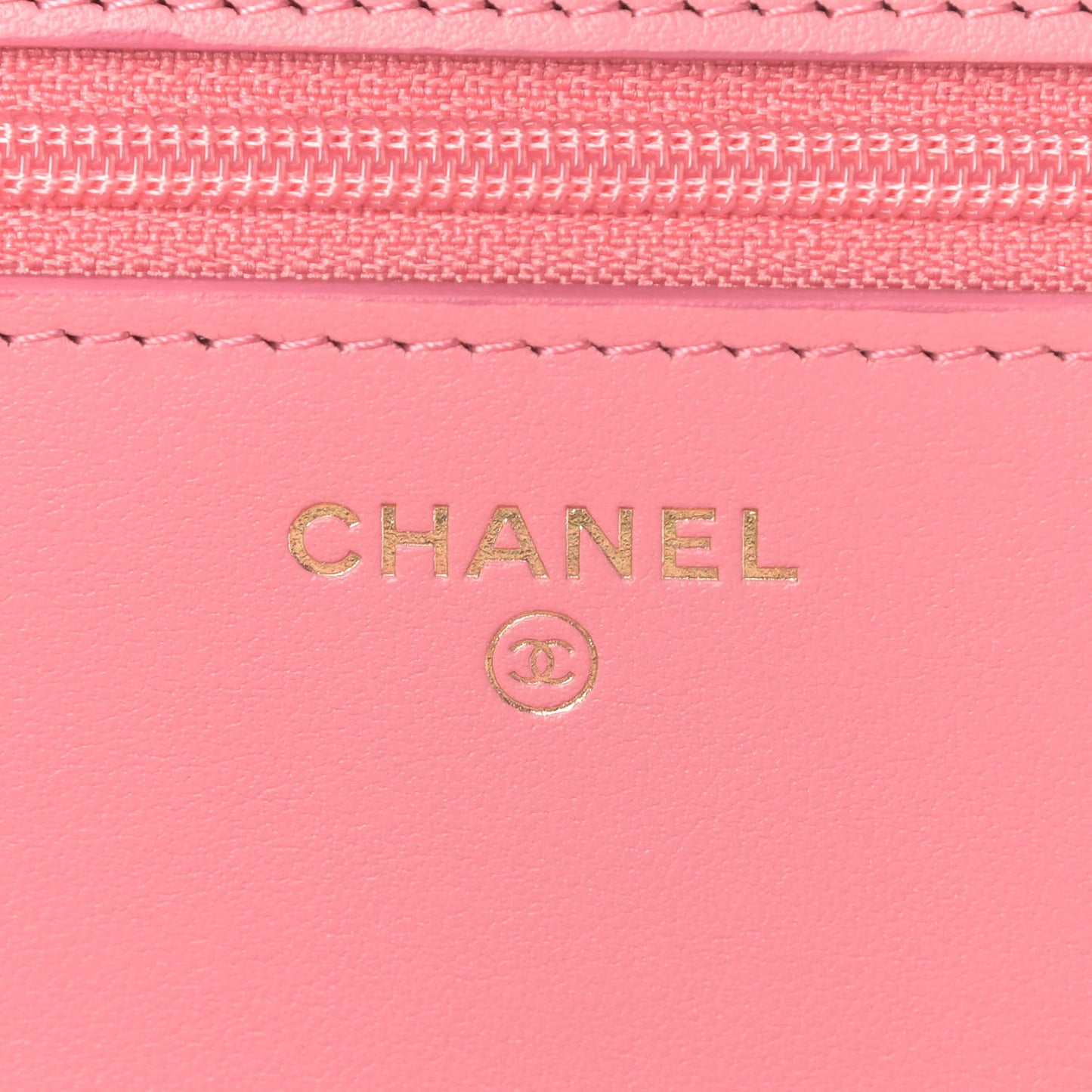Caviar Camellia Embossed Wallet On Chain WOC Light Pink
