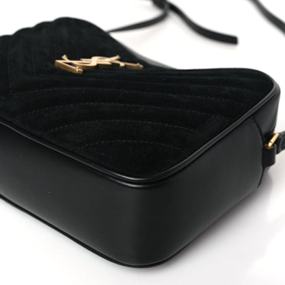 Saint Laurent Suede Calfskin Matelasse Monogram Lou Camera Bag Black 9 of 9